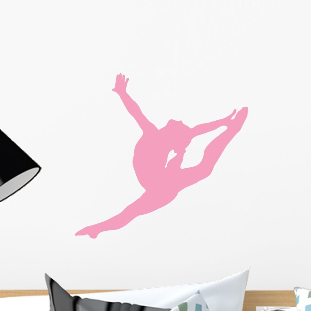 Wallmonkeys Gymnastics Silhouette Style Graceful Wall Decal Peel and Stick Graphic (12 in W x 11 in H) WM66410