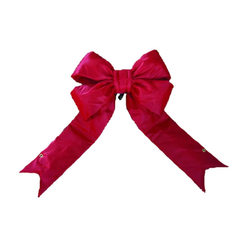 Vickerman 24" Red Nylon Decorative Christmas Bow, Indoor and Outdoor Use