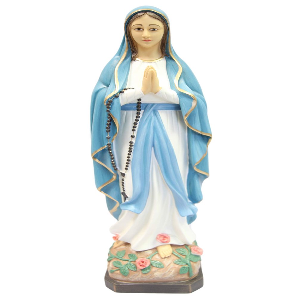 24.5" Our Lady of Lourdes Mother Virgin Mary Italian Statue Sculpture Figurine Vittoria Collection Made in Italy