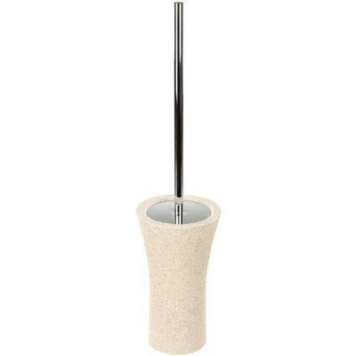 Gedy by Nameek's AU33-03 Gedy Flaca Aucuba Brush Holder, 2" L x 4.25" W, Transparent, 4.25" x 4.25" x 19.11", Natural Sand