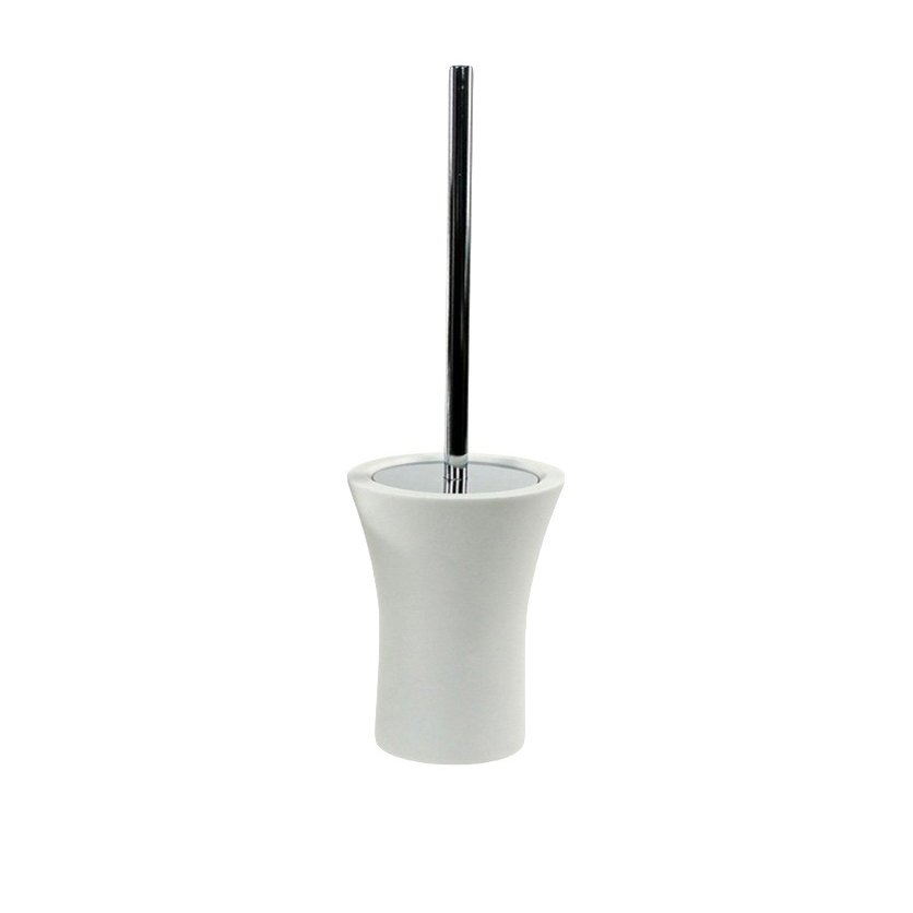 Gedy by Nameek's AU33-02 Gedy Flaca Aucuba Brush Holder, 2" L x 4.25" W, Transparent, 4.25" x 4.25" x 19.1", White