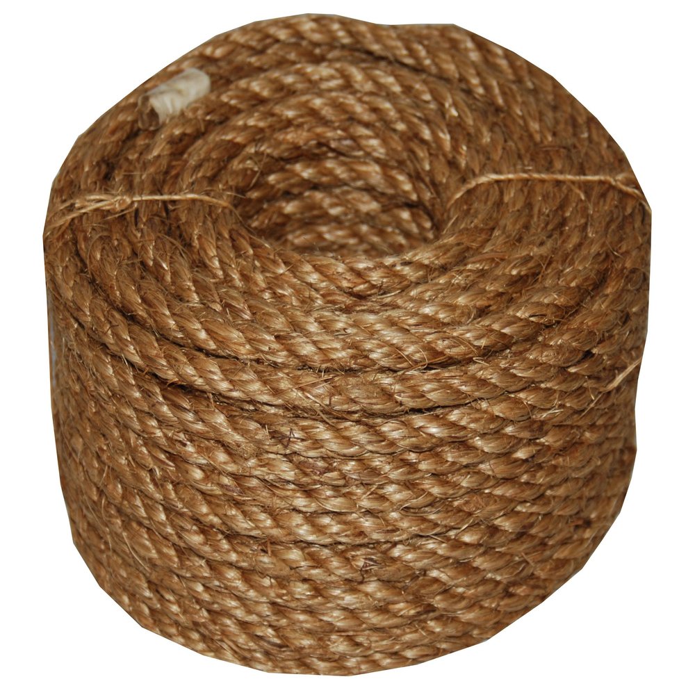 Wellington 28764 Twisted Rope, 1/4 in Dia x 50 ft L, 54 lb., Manila Fiber, Natural