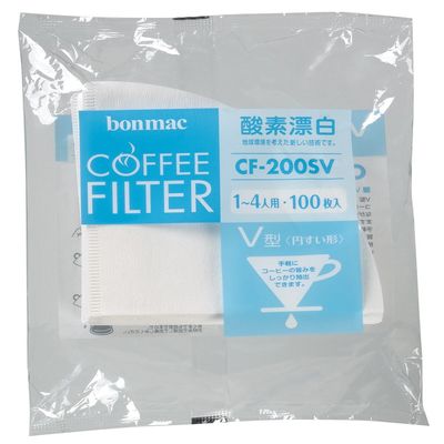 Bonmac Coffee Filters 1-4 Cups Enzyme Bleach V Filter CF-200SV 100 Count #858318