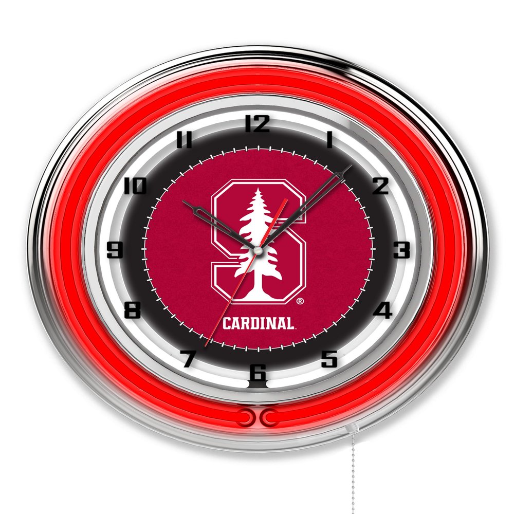 Holland Bar Stool Co. Stanford University 19" Double Neon Wall Clock