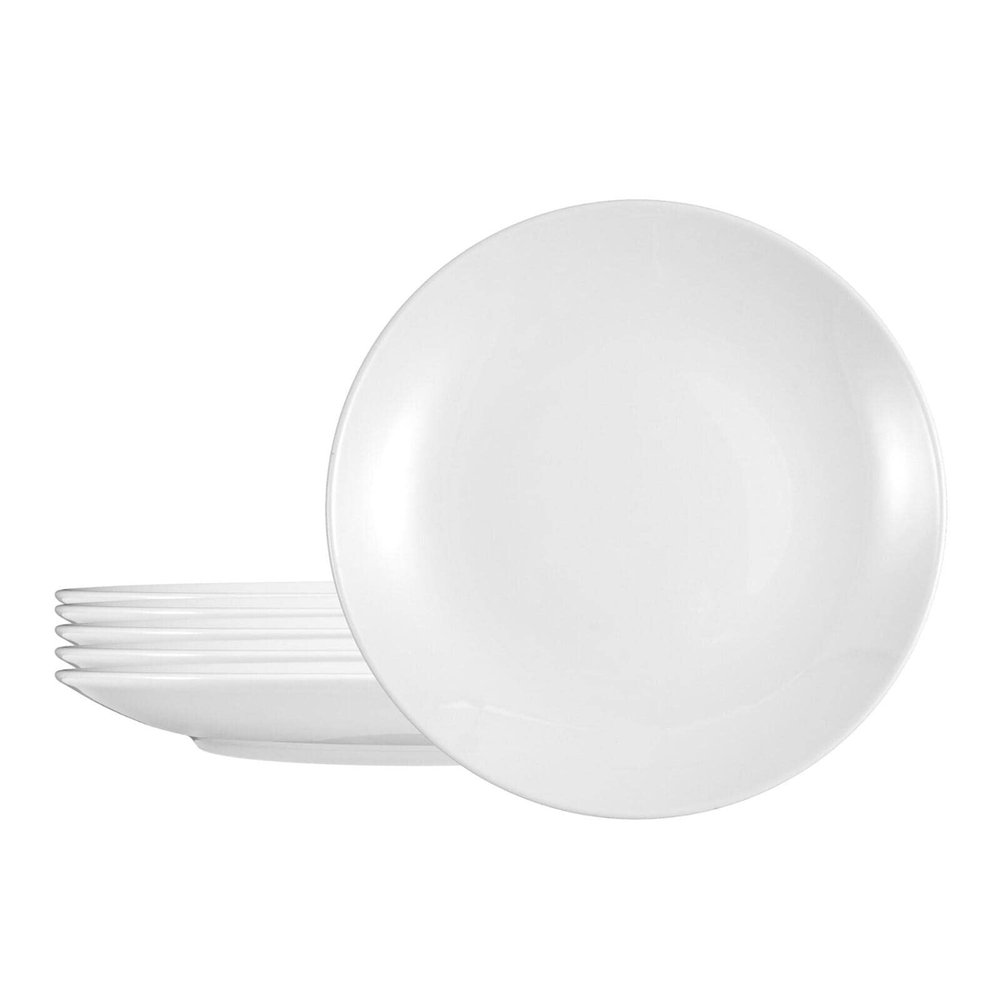 Seltmann Weiden Commercial Dinnerware, Meran Porcelain Flat Coup Plate, Small Dinner Plate, White, 10-Inch, Set of 6