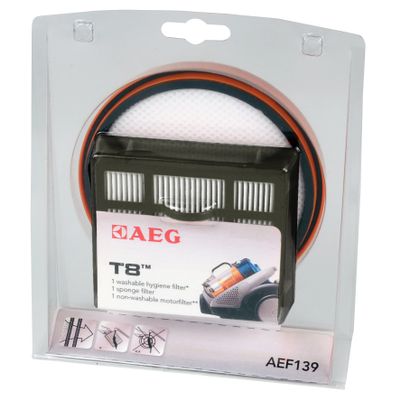 AEG AEF 139 Filter Set for Bagless Vacuum Cleaner T 8