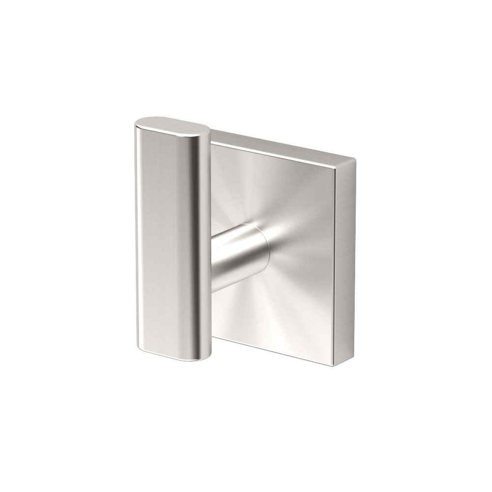 Gatco 4075 Elevate Single Robe Hook, Wall Mounted Hook for Bathroom Towels & Robes, Satin Nickel