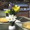 NoBrella Flower Vase Patio Table Umbrella Hole Insert, White view 3
