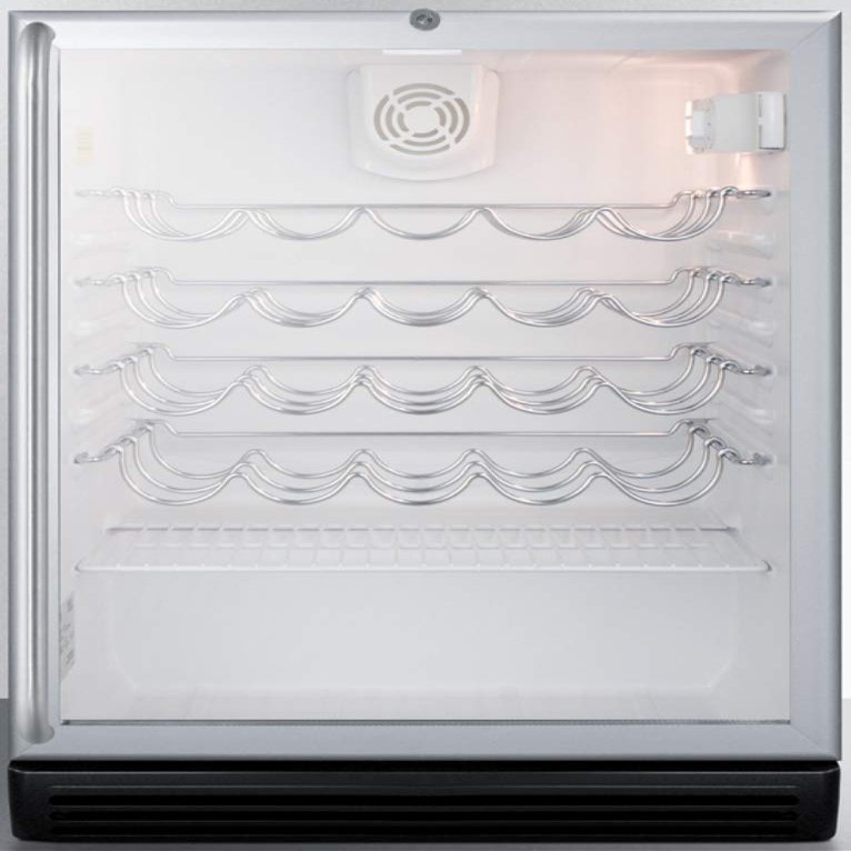 Summit SWC6GBLSHADA Wine Chiller Beverage Refrigerator, Glass/Black