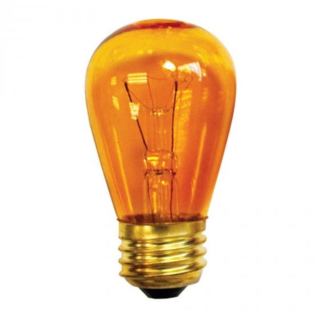 4 Qty. Halco 11W S14 AMB TRANS 130V Halco S14AMB11T 11w 130v Incandescent Transparent Amber Lamp Bulb