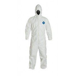 Dupont Tyvek TY127S Coverall, Attached Hood, Elastic Wrists & Ankles, 3X Large - 25/Case