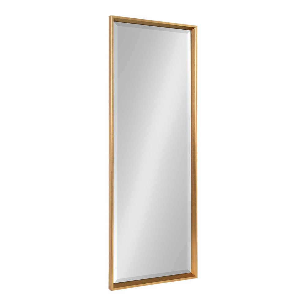 Kate and Laurel Calter Modern Framed Full Length Beveled Wall Mirror, 17.5x49.5 Gold