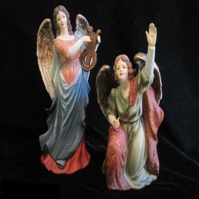 1999 Grandeur Noel Collectible Porcelain Hand Painted Angels-Collectors Edition-Set of 2-- Rare