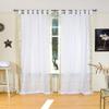 Indian Selections White with Gold Tab Top Sheer Sari Curtain/Drape/Panel - 43W x 63L - Pair view 1