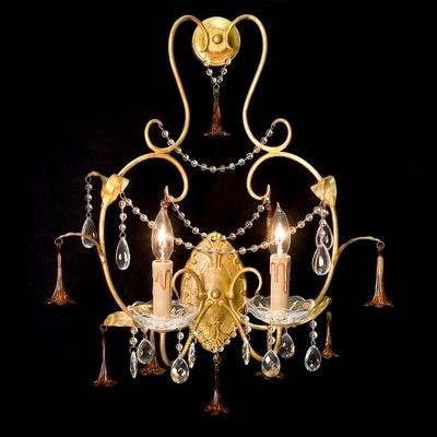 Castilian Metal and Glass Sconce