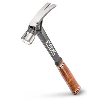 ESTWING Ultra Series Hammer - 15 oz Rip Claw Framing Hammer with Smooth Face & Genuine Leather Grip - E15S