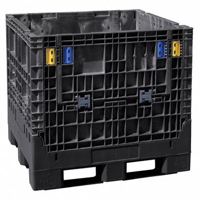 Buckhorn Collapsible Bulk Container, Black, 34"H x 48"L x 45"W, 1EA BN4845342010000-1 Each