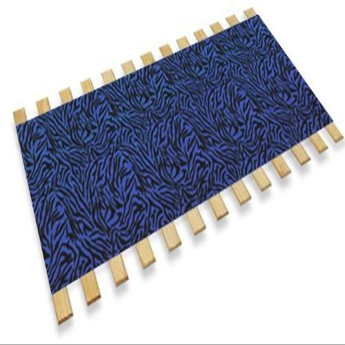 The Furniture Cove Queen Size Custom Width Bed Slats With Blue Zebra Animal Print Fabric-Choose Your Needed Width To Help Support Your Box Spring And Mattress