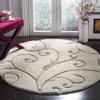 SAFAVIEH Florida Shag Collection Area Rug - 4' Round, Cream & Beige, Scroll Design, Non-Shedding & Easy to Clean, High-Low Plush Pile, Ideal for Living Room, Bedroom, Dining Space (SG455-1113) view 1