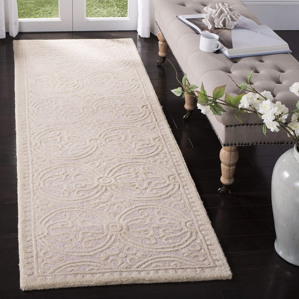SAFAVIEH Cambridge Collection Runner Rug - 2'6" x 8', Light Pink & Ivory, Handmade Moroccan Wool, Ideal for High Traffic Areas in Living Room, Bedroom (CAM123M)