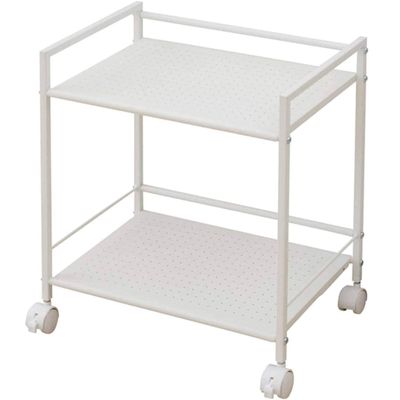 YAMAZEN CPR-50432C(WH) Steel Rack with Casters, 2 Tiers, White