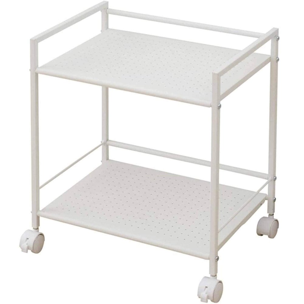 YAMAZEN CPR-50432C(WH) Steel Rack with Casters, 2 Tiers, White