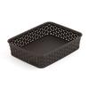 Curver 203415 Rattan-Look Office Basket, A5 Size, Polypropylene, Chocolate, chocolate, 25,6 x 20 x 6 cm view 1