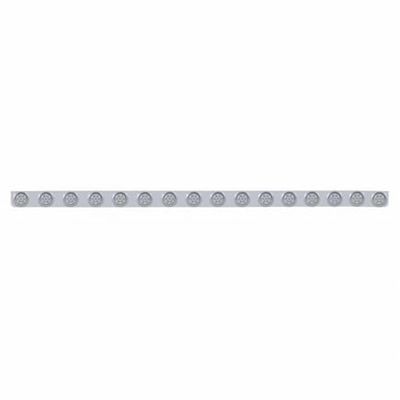 United Pacific 62745 Bumper Light Bar, Stainless, with Bracket, Clearance/Marker Light, Amber LED, Clear Lens, Stainless Steel, with Chrome Bezel and Visors, 7 LED Per Light