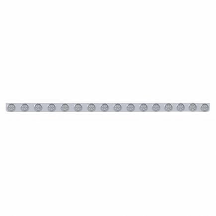 United Pacific 62745 Bumper Light Bar, Stainless, with Bracket, Clearance/Marker Light, Amber LED, Clear Lens, Stainless Steel, with Chrome Bezel and Visors, 7 LED Per Light
