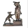 Crying Boy Playing with His Doggy Indoor/Outdoor Bronze Statues Sculptures view 1