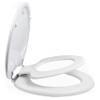 TOPSEAT TinyHiney Potty Elongated Toilet Seat, Adult/Child, w/Chromed Metal Hinges (Elongated White) view 1