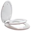 TOPSEAT TinyHiney Potty Elongated Toilet Seat, Adult/Child, w/Chromed Metal Hinges (Elongated White) view 3