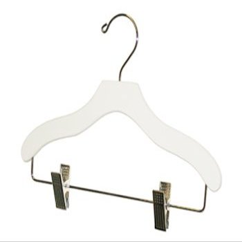 12" Children's Hanger with Movable Cushioned mini Clips - Box of 50