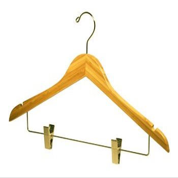 18" Bamboo Hanger with notches and Clips - Box of 50