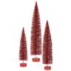 Vickerman 24"-30"- 36" Red Glitter Oval Tree, 3 Piece Set view 1