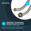 Eastman 20 inch Steel-Flex Braided Faucet Connector, 1/2 Inch FIP x 3/8 Inch Compression, Stainless Steel Faucet Supply Line, 48005N view 2
