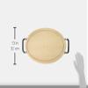 BigWood Boards Oval Cutting Board with Square Polished Aluminum Handle, 12-Inch by 18-Inch by 1-Inch, Monogrammed "J", Maple view 2
