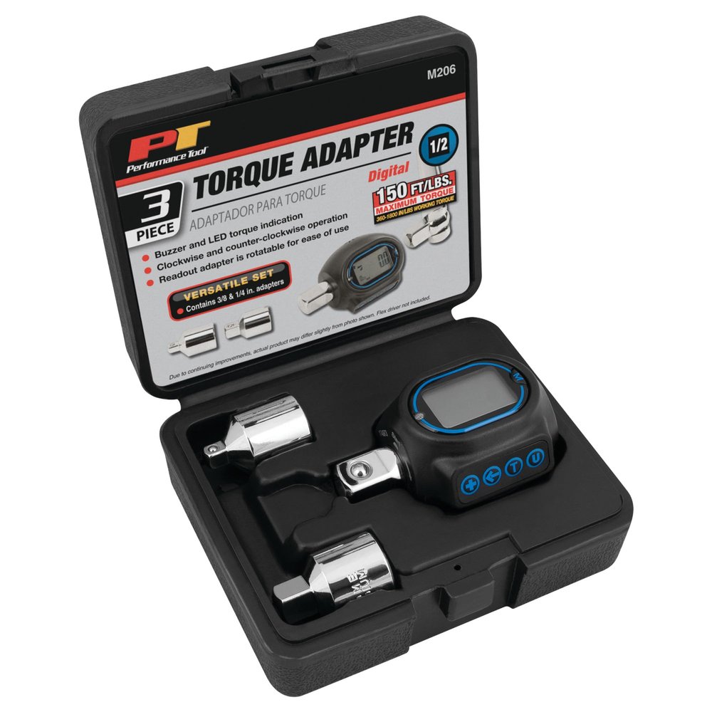 Performance Tool M206 Digital Torque Adapter (1/2'' Drive & includes adapters for 3/8'' and 1/4'')