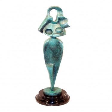 Kunst & Ambiente - Modern Art Bronze Sculpture - Standing Woman - Alexander Archipenko Statue - Contemporary Art Figurine - Decoration - Marble Based Figure