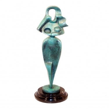 Kunst & Ambiente - Modern Art Bronze Sculpture - Standing Woman - Alexander Archipenko Statue - Contemporary Art Figurine - Decoration - Marble Based Figure