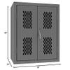 Durham Heavy Duty Welded 14 Gauge Steel Ventilated Cabinet, EMDC-362442-95, 900 lbs Capacity, 24" Length x 36" Width x 42" Height, 2 Shelves view 2