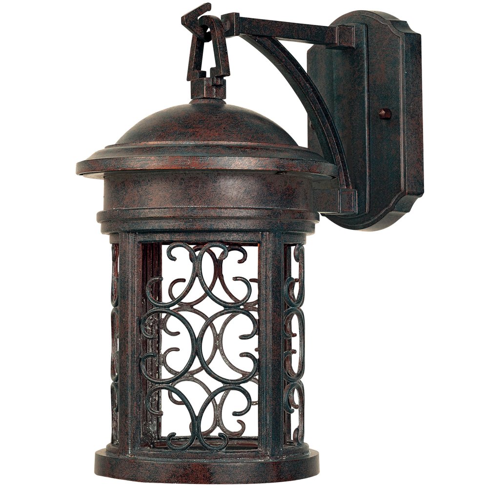 DESIGNERS FOUNTAIN Ellington Outdoor Light Fixture, 13 Inch Exterior Wall Lantern Sconce for Front Door, Patio and Porch, Mediterranean Patina, 31111-MP