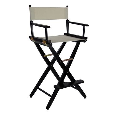 American Trails Extra-Wide Premium 30" Director's Chair Black Frame with Natural Canvas, Bar Height