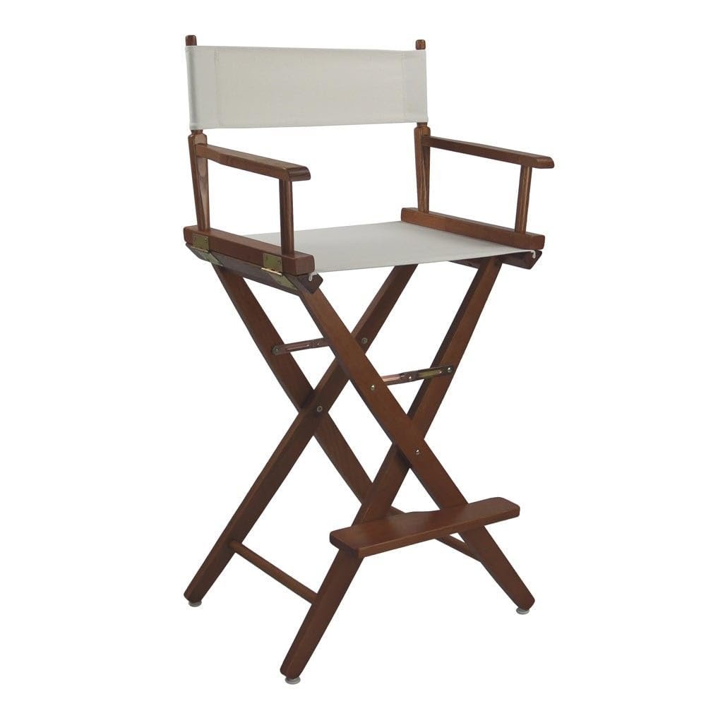 American Trails Extra-Wide Premium 30" Director's Chair Mission Oak Frame Natural Canvas, Bar Height