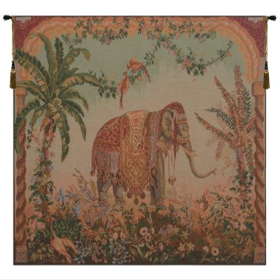 Charlotte Home Furnishings Inc. Royal Elephant Large French Tapestry Wall Hanging 44 X 58 Inch Viscose Cotton And Polyester Blend Wall Art Perfect For Home Decor Wall Decor By Jean Baptiste Huet