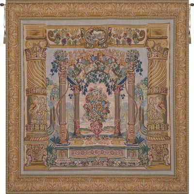 C Charlotte Home Furnishings Inc. Terrasse with Border I French Tapestry Wall Hanging | Viscose Cotton and Polyester Blend Wall Art | 25 in. x 32 in | Home Decor Accents