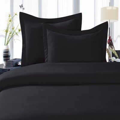 Elegant Comfort 1500 Premier Hotel Quality Super Soft Wrinkle Free 3-Piece Duvet Cover Set, King/California King - Black