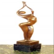 Kunst & Ambiente - Modern Art Bronze - Abstract Woman Nude - Signed Milo - Sculpture on Marble Base - Statue for Sale - Decorative Figurine - Figure