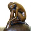 Kunst & Ambiente - Art Nouveau Bronze - Sitting Lady - Signed by Milo - Sculptures for Sale - Decorative Figurine - Statue on Marble Base - Figure view 2