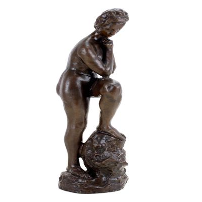 Kunst & Ambiente - Modern Art Bronze by Wilhelm Lehmbruck - Girl with Leaning Leg - Sculptures for Sale - Decorative Figurine - Statue - Figure